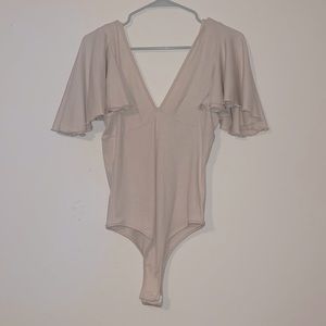Bat wing cream leotard from shein